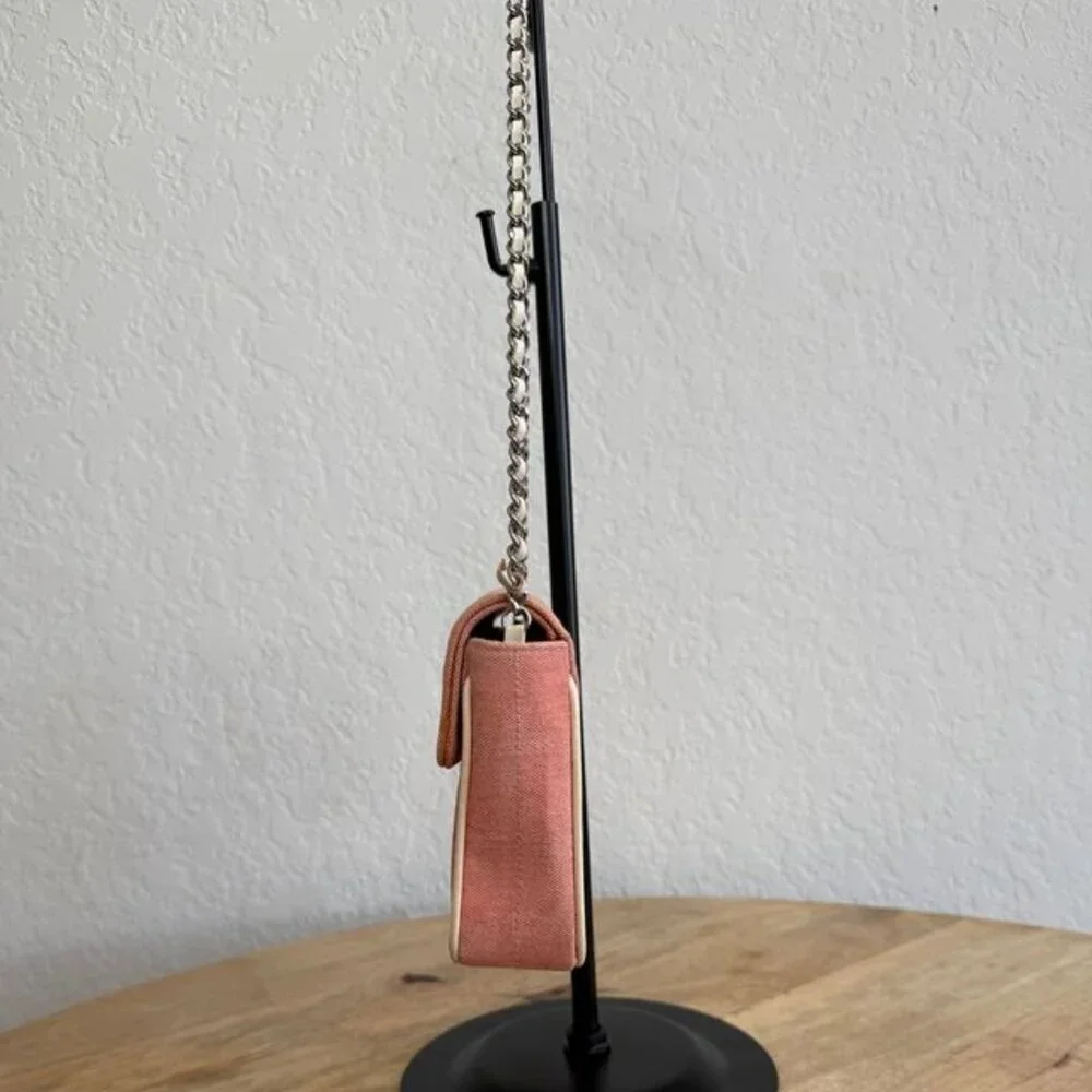 Chanel Pink Chocolate Bar Canvas Shoulder Bag